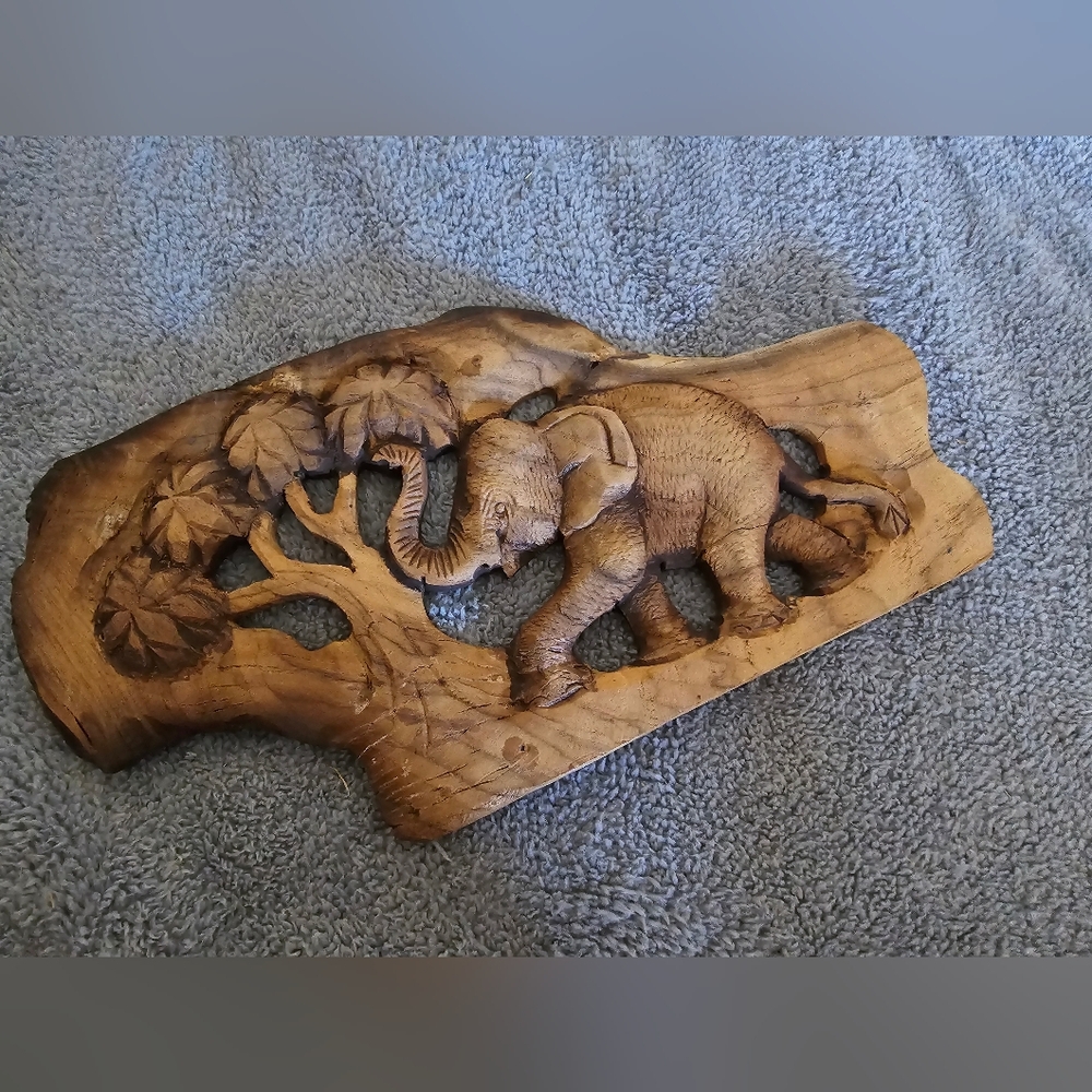 Thai elephant handmade wood-carved art